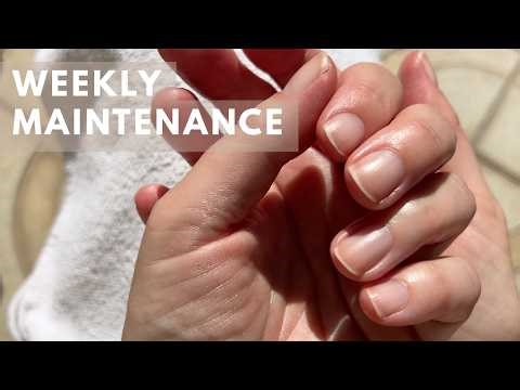 Nail technician does her own DIY manicure. (Care is more important than correction)