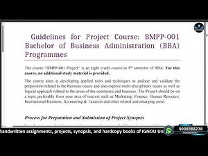 IGNOU BMPP-001 Project Report & Synopsis | Complete Step-by-Step Guide | How to Write BMPP 001