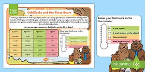 KS1 Speak like an Expert Challenge Card: Goldilocks and the Three Bears