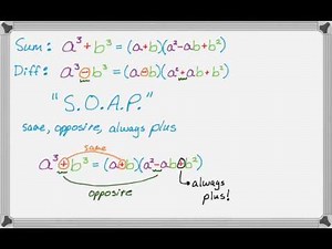 Factoring a Sum and Difference of Cubes