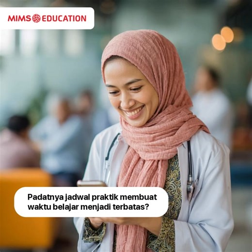 Sibuk praktik? Tetap bisa belajar kapan saja! MIMS Education hadir untuk mendukung dokter di Indonesia dengan akses fleksibel ke kursus online & webinar medis. Mengapa MIMS Education? ✔️ Materi praktis & relevan dengan praktik klinis ✔️ Dipandu pakar medis terpercaya ✔️ Ber-SKP resmi (jika terakreditasi) ✔️ Sertifikat untuk portofolio profesional Anda 📱 Belajar lebih mudah, lebih fleksibel, dan lebih bermanfaat. Daftar MIMS Education sekarang, gratis! | MIMS Education