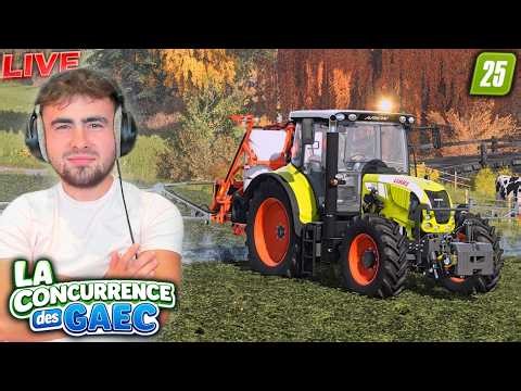 RAMASSAGE DU FOIN + PULVÉ ! Farming Simulator 25 (La Concurrence Des Gaec)