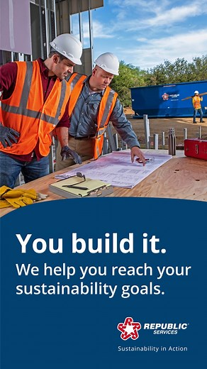 🚧 You demo it. ✔️ We provide compliant disposal. 👷‍♂️ You build it. ✔️ We help you reach your sustainability goals. Our customizable construction and demolition solutions help you meet your sustainability objectives while optimizing efficiency. | Republic Services