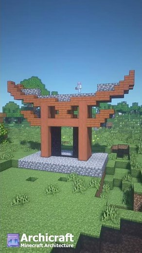 MINECRAFT: Torii Gate Nether Portal Design (Minecraft Architect) #Shorts