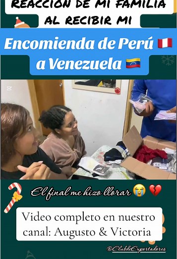 Ya disponible el video completo en nuestro canal de YouTube: Augusto & Victoria. . Ahí les dejamos el detalle del precio, dirección y en cuantos días llegó la encomienda. 100% seguro y recomendado! @Club de Exportadores #encomienda #encomendas #familia #venezuela #peru #niñojesus #regalosdenavid