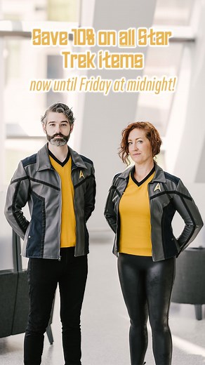 We’ve been licensed by @Paramount Pictures since 2018 to make official @Star Trek jackets, shirts, and more! Right now until Friday at midnight, we’re having a HUGE sale on all of our Star Trek items - use code TREKSALE10 for 10% off anything in our collection! . . #startrek #startrekday #tos #tng #ds9 #voyager #discovery #picardseason3 #strangenewworlds #lowerdecks | Volante Design