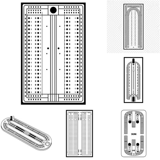 Cribbage Board SVG PNG Bundle | Classic Game Clipart | Board Game Design Cut Files for Cricut Silhouette - Etsy