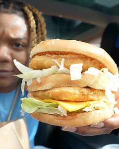 1.3M views · 10K reactions | FINALLY 藍 ! That Viral McDonald’s Chicken Big Mac Review | Rollitupk | Facebook