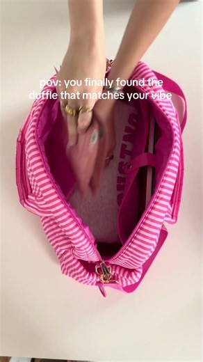 our dream duffle 💕 #travelbag #pink #dufflebag #traveling