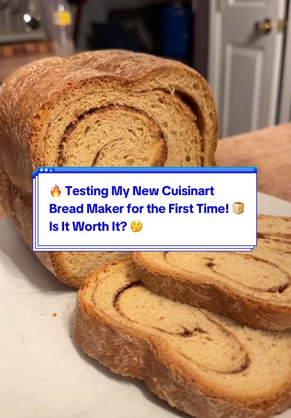 Fresh cinnamon swirl bread straight from our new Cuisinart Compact Automatic Bread Maker 🍂🥖 Who needs a bakery when your kitchen does it better? @Cuisinart #bread #recipe #breadtok #breadmaking #athome #loaf #cinnamon #easyrecipe #fyp #quickrecipes #homemadebread #freshlybaked #bakingfromscratch