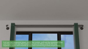 Double Curtain Rods for Windows 48 to 93 Inch,1 Inch Heavy Duty Industrial White Curtain Rods - Telescoping Wrap Around Blackout Curtain Rods