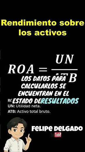 Qué es el ROA (Return on Assets) o Rentabilidad sobre Activos y la fórmula #finanzas #contabilidad