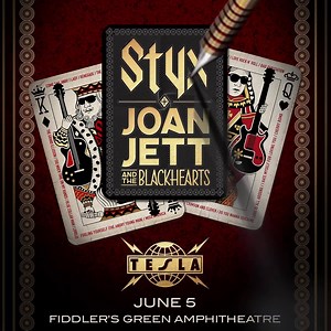 It's almost time to rock with Styx, Joan Jett & The Blackhearts and Tesla on June 5th. Buy your tickets today! | Fiddler's Green Amphitheatre