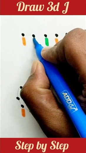 Draw 3d J #tutorial #art #trending #drawing #painting #step #viral #foryou #colors #creative #love
