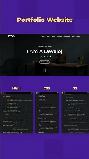 Portfolio Website Animation Using HTML CSS And JS