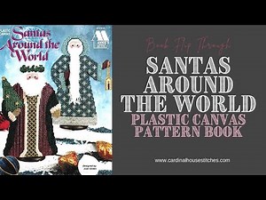 Santas Around the World Plastic Canvas Pattern Book Flip Through Video