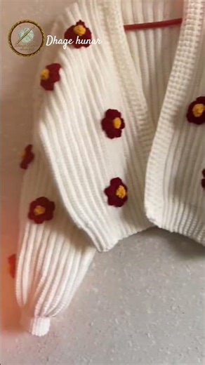 DIY Handmade Flower Patch Cardigan | Latest Crochet Winter Fashion 2026 #knittingdesign #handmade