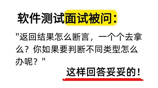 软件测试面试被问：返回结果怎么断言，一个个去拿么？你如果要判断不同类型怎么办呢？(你怎么回答)