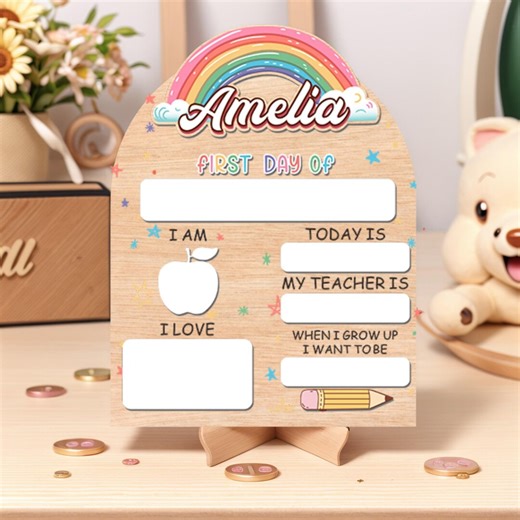 First & Last Day School Sign,custom Name Sign,first and Last Day School Sign,1st Day of School Board,back to School Sign,school Photo Props - Etsy