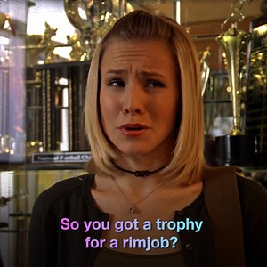 In Season 1, creator Rob Thomas wanted to see if he could get the word “rimjob” past the network censors. Spoiler: he did. 😂 | Veronica Mars