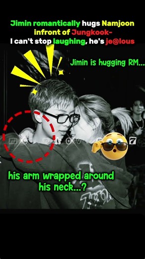 Jimin romantically hugs Namjoon infront of Jungkook- #kimnamjoon #parkjimin #jeonjungkook #bts
