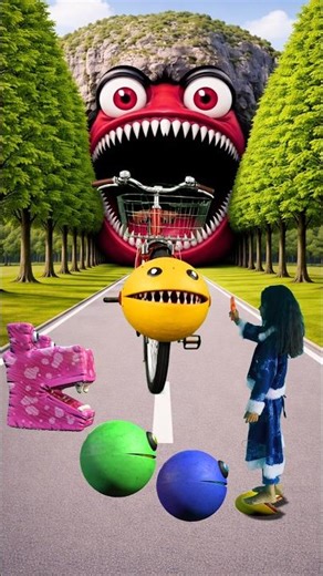 रुको जरा 🤪 New Colour Pac-Man vs बड़ा Monster Pac-Man Fight 😱 #shorts