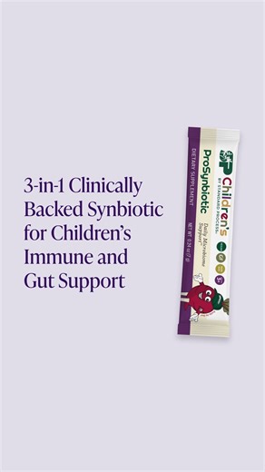 Ultra-processed foods, low daily fiber, and picky eating habits can make it challenging for kids to get the gut support they need—especially when regularity and comfort become a recurring concern for families. SP Children’s® ProSynbiotic delivers thoughtfully selected, whole food–based fibers alongside clinically backed probiotics to help support healthy bowel movements, microbiome balance, and immune health in kids. What parents will love: ✔ Helps support healthy bowel movements with kid-friend