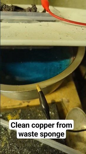 copper refining from waste #copper #electrolysis #shorts