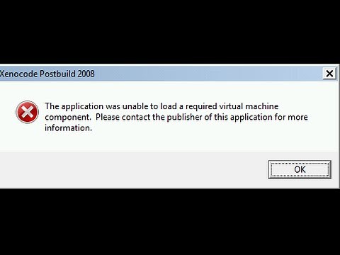 Unable to load a required virtual machine component FIX