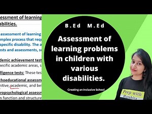Assessment of learning problems in children with various disabilities.
