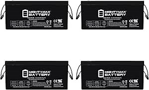 Mighty Max Battery 12V 1000Ah AGM Deep Cycle Battery for Off Grid Solar Wind - 4 Pack