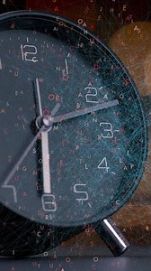 An Artful Abstract Clock Design Featuring a Captivating Data Overlay Element for Analysis