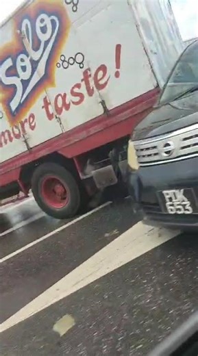 Two delivery trucks collide on West westbound lane of Curepe highway.