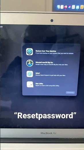 Apple MacBook Air password reset