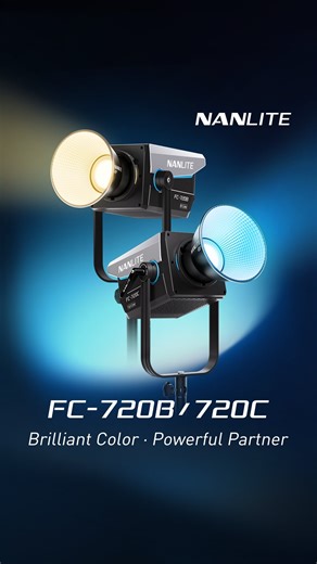 Nanlite on Instagram: "Brilliant Color, Powerful Partner FC-720B & FC-720C - FC Series New 750W Bi-Color & Full-Color LED Fixtures Ready for any scenario—live streaming, portrait, or professional production, all in one go. ✨ Stunning Output • FC-720B: 12,690 lux @3m (5600K, with 45° reflector) • FC-720C: 11,400 lux @3m (5600K, with 45° reflector) & 3,700 lux @3m (Green, with 45° reflector) 🎨Wide CCT Range, High Color Accuracy • FC-720B: 2,700K–6,500K • FC-720C: 2,400K–12,000K, with G/M ±