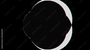 Digital glitch pixelated circle pattern on black background, digital rotating geometric circle and sphere energy shapes transforming. Fast movement of modern circles, halftone background animation