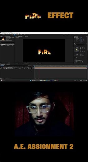 Fire Text Effect || After Effects Assignment 02: Ek’er Bhitore Paach!