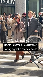 29M views · 123K reactions | Dakota Johnson and Josh Hartnett filming a graphic accident scene for the new movie Verity earlier today in NYC  @dakotajohnson #dakotajohnson #entertainmentnews #bts #behindthescenes #verity | New York Mickey | Facebook