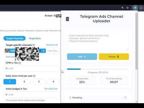 How to Bulk Upload Telegram Channels and Bots for Ads | Save Time with This Automation Tool