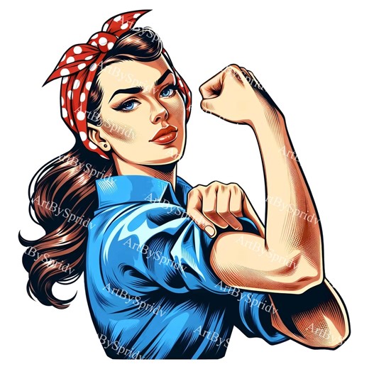 Empowered Woman Clipart - Retro Strong Female Png,we Can Do It Image,feminist Empowerment Digital Download, Vintage Graphic for DIY Projects - Etsy