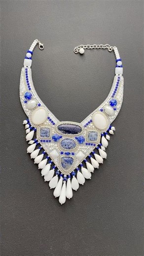 wedding necklaces with lapis lazuli #bohostyle #embroideryart #handmadejewellery #jewelry