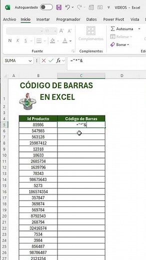 COMO CREAR CODIGOS DE BARRAS PARA TUS PRODUCTOS EN EXCEL