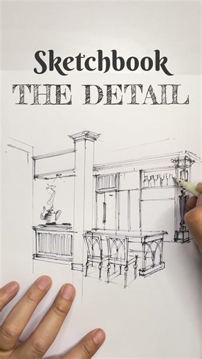 Fusion Kitchen Concept – Classical Architecture Reimagined | Sketch #sketch #drawing