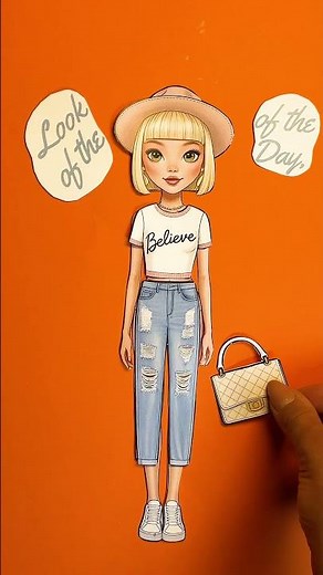 Dress Up Paper Doll – Printable Fashion Outfits for Kids to Mix and Match Easily