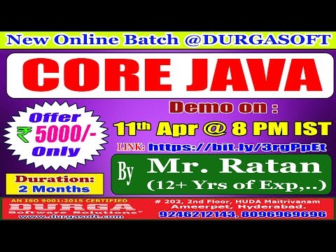 CORE JAVA Online Training @ DURGASOFT