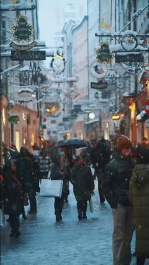 Snowing in Mozart Birth City | Salzburg City