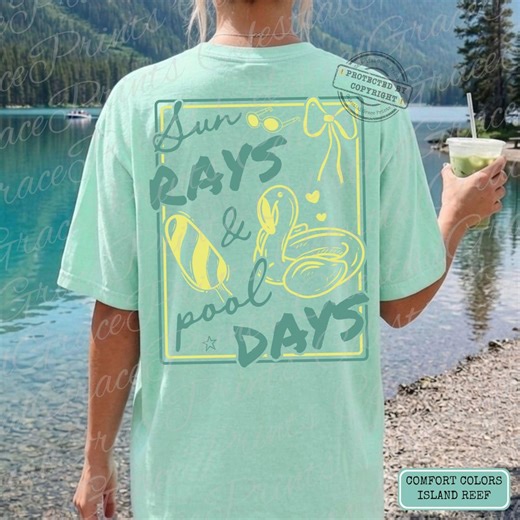 Sun Rays & Pool Days PNG | Summer Pool Shirt Design | Coquette Beach Vacation Graphic | Trendy Mom Summer PNG Download ORIGINAL - Etsy