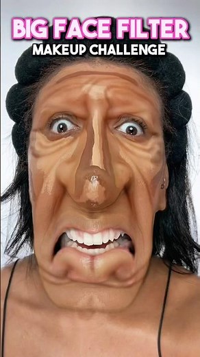 CUTE ✅ or FAIL? ❌ Big Face Filter Makeup Challenge 👵🏾🤣