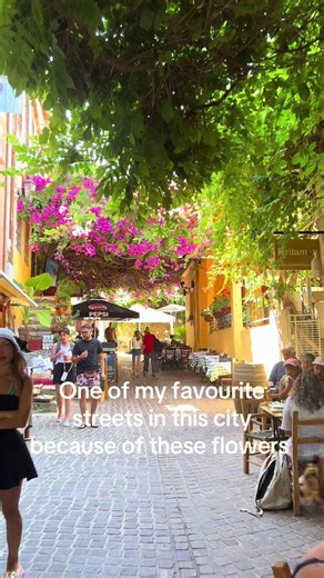 Beautiful six-month flowering street in Chania Crete
