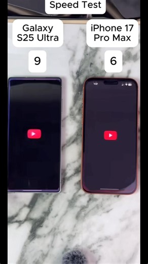 Galaxy S25 Ultra Vs IPhone 17 pro max all apps speed test